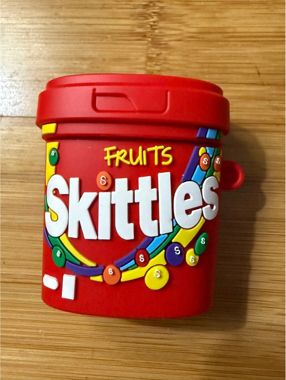 Skittles Fruits Can Silicone Keychain Airpods gen 1 -2 case or bag charm